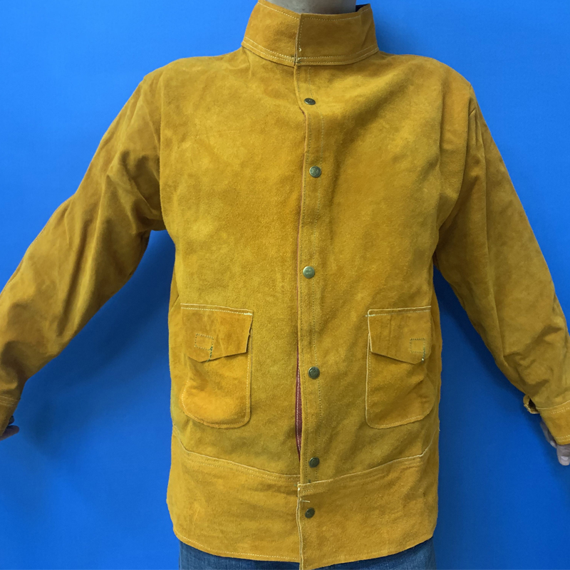 Flame Resistant Heat Insulated Cowhide Apron Genuine Leather Welding
